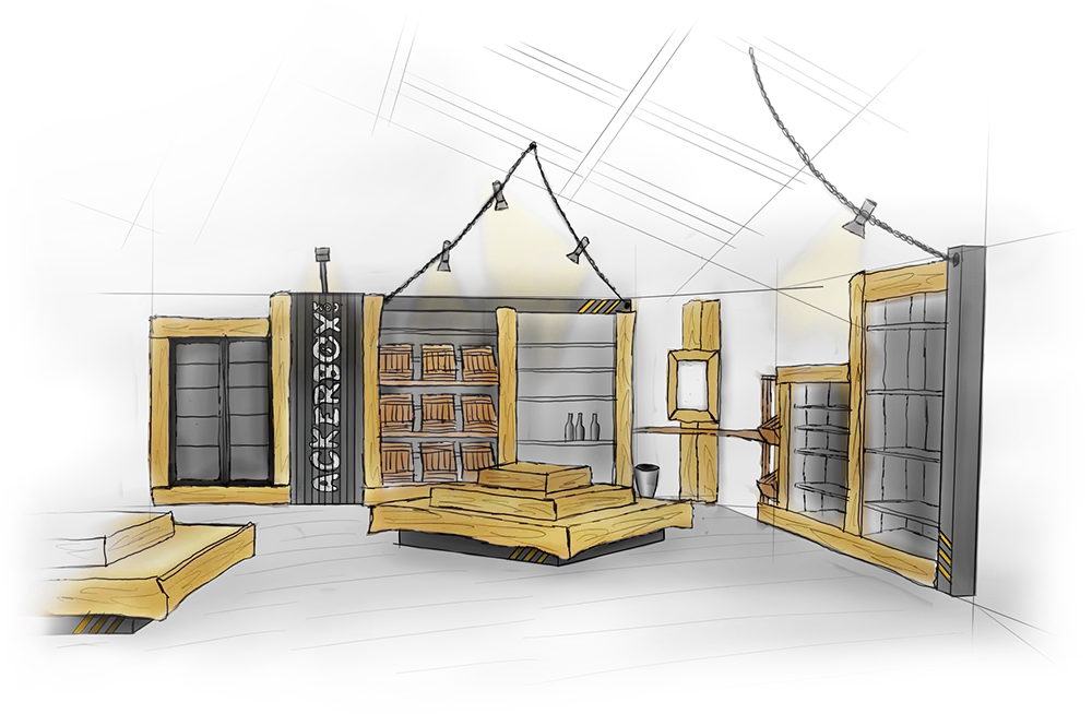 ackerPay® komplettes Shopkonzept mit Inneneinrichtung, alles aus einer Hand